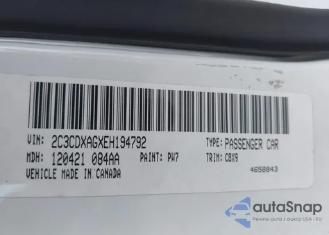 2014 Dodge Charger Police from USA, damaged, VIN 2C3CDXAGXEH194792